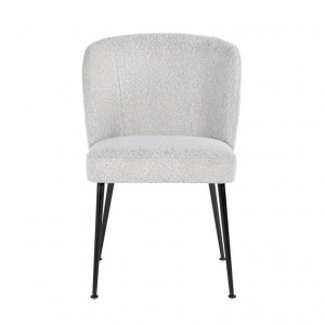 SCAUN DINING FALLON, ALB/NEGRU, TAPITERIE DIN TEXTIL PLUSAT SI PICIOARE DIN METAL, STIL MODERN - Img 3