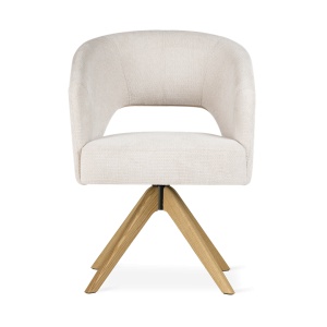 SCAUN DINING INES SUPREME WOOD, CONFECTIONAT DIN LEMN, SPUMA, ARCURI SI TEXTIL, BEJ/NATURAL, STIL MODERN - Img 2