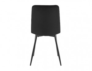 SCAUN DINING JERRY, NEGRU BLUVEL 19/NEGRU MAT, TAPITERIE DIN CATIFEA SI PICIOARE DIN METAL, STIL MODERN - Img 2