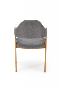 SCAUN DINING K344, GRI/STEJAR, CU TAPITERIE DIN STOFA SI PICIOARE DIN METAL, STIL MODERN - Img 3