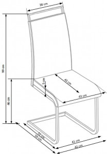 SCAUN DINING K348, GRI/CROM, CU TAPITERIE DIN STOFA SI PICIOARE DIN METAL, STIL MODERN - Img 2