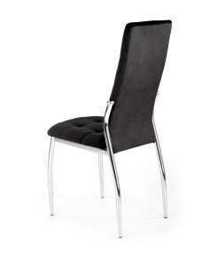 SCAUN DINING K416, NEGRU/CROM, CU TAPITERIE DIN CATIFEA SI PICIOARE DIN METAL, STIL MODERN - Img 4