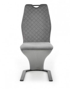 SCAUN DINING K442, GRI/NEGRU, CU TAPITERIE DIN CATIFEA SI PICIOARE DIN METAL, STIL MODERN - Img 2