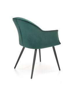 SCAUN DINING K468, VERDE INCHIS/NEGRU, TAPITERIE DIN CATIFEA SI PICIOARE DIN METAL , STIL MODERN - Img 5