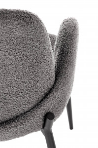 SCAUN DINING K477, GRI/NEGRU, CU TAPITERIE DIN TEXTIL PLUSAT SI PICIOARE DIN METAL, STIL MODERN - Img 5