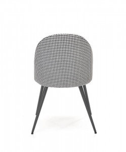 SCAUN DINING K478, ALB/NEGRU, CU TAPITERIE DIN CATIFEA SI PICIOARE DIN METAL, STIL MODERN - Img 5