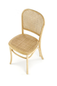 SCAUN DINING K502, NATUR, DIN LEMN MASIV SI RATTAN, STIL CLASIC - Img 4