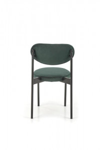 SCAUN DINING K509, VERDE INCHIS/NEGRU, CU TAPITERIE DIN CATIFEA SI PICIOARE DIN METAL, STIL MODERN - Img 3