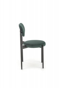 SCAUN DINING K509, VERDE INCHIS/NEGRU, CU TAPITERIE DIN CATIFEA SI PICIOARE DIN METAL, STIL MODERN - Img 6