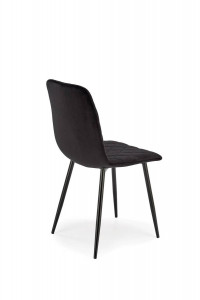 SCAUN DINING K525, NEGRU/NEGRU, TAPITERIE DIN CATIFEA SI PICIOARE DIN METAL, STIL MODERN - Img 6
