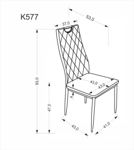 SCAUN DINING K577, NEGRU 66/NEGRU, TAPITERIE DIN CATIFEA SI PICIOARE DIN METAL, STIL MODERN - Img 8