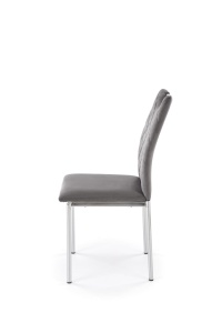 SCAUN DINING K578, GRI 21/CROM, TAPITERIE DIN CATIFEA SI PICIOARE DIN METAL, STIL MODERN - Img 2