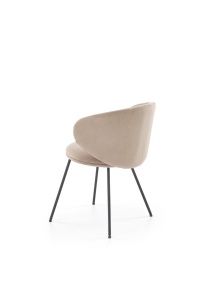 SCAUN DINING K587, BEJ 38/NEGRU, TAPITERIE DIN CATIFEA MATA SI PICIOARE DIN METAL, STIL MODERN - Img 2