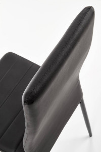 SCAUN DINING K70, NEGRU/NEGRU, CU TAPITERIE DIN PIELE ECOLOGICA SI PICIOARE DIN METAL, STIL MODERN - Img 6