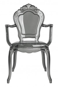 SCAUN DINING KING ARM, TRANSPARENT FUMURIU, DIN POLICARBONAT, STIL MODERN - Img 4