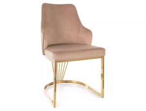 SCAUN DINING/LIVING ALURE VELVET, BEJ BLUVEL 28, CONFECTIONAT DIN METAL SI CATIFEA, STIL MODERN - Img 11
