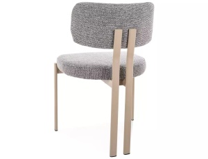 SCAUN DINING MISAKI, GRI 254/CREM, TAPITERIE DIN TEXTIL SI PICIOARE DIN METAL, STIL MODERN - Img 3
