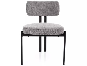 SCAUN DINING MISAKI, GRI 254/NEGRU, TAPITERIE DIN TEXTIL SI PICIOARE DIN METAL, STIL MODERN - Img 3