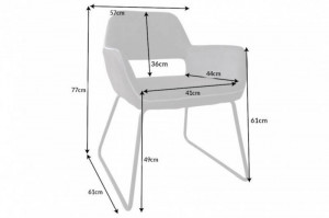SCAUN DINING, MUSTANG , TAUPE, MICROFIBRA, DESIGN RETRO - Img 7