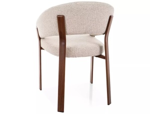 SCAUN DINING NAGOJA D, BEJ DESCHIS 255/NUC, TAPITERIE DIN TEXTIL SI PICIOARE DIN METAL, STIL MODERN - Img 3