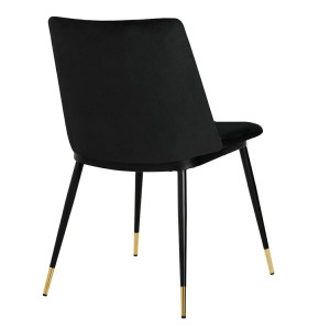 SCAUN DINING NEGRU/AURIU, CU TAPITERIE DIN CATIFEA, DIEGO STIL MODERN - Img 3