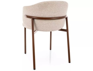 SCAUN DINING, OSAKA, CULOARE BEJ DESCHIS 255/NUC, TAPITERIE DIN TEXTIL SI METAL, STIL MODERN - Img 3