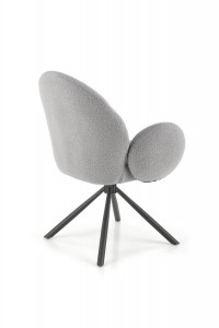 SCAUN DINING PIVOTANT K498, GRI/NEGRU, TAPITERIE BOUCLE SI PICIOARE DIN METAL, STIL MODERN - Img 6