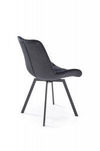 SCAUN DINING PIVOTANT K519, NEGRU/NEGRU, TAPITERIE DIN CATIFEA SI PICIOARE DIN METAL, STIL MODERN - Img 4