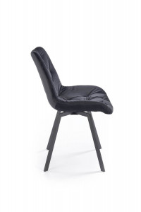 SCAUN DINING PIVOTANT K519, NEGRU/NEGRU, TAPITERIE DIN CATIFEA SI PICIOARE DIN METAL, STIL MODERN - Img 7