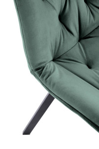 SCAUN DINING PIVOTANT K519, VERDE/NEGRU, TAPITERIE DIN CATIFEA SI PICIOARE DIN METAL , STIL MODERN - Img 8