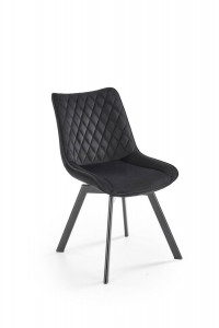 SCAUN DINING PIVOTANT K520, NEGRU/NEGRU, TAPITERIE DIN CATIFEA SI PICIOARE DIN METAL , STIL MODERN