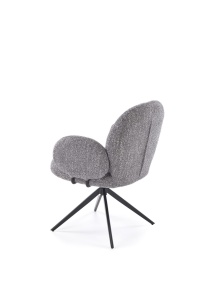 SCAUN DINING PIVOTANT K568, GRI/NEGRU, TAPITERIE DIN STOFA SI PICIOARE DIN METAL, STIL MODERN - Img 2