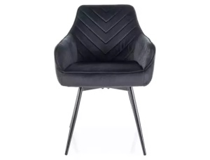 SCAUN DINING PIVOTANT SERVIO, NEGRU BLUVEL 19/NEGRU, CU TAPITERIE DIN CATIFEA SI METAL, STIL MODERN - Img 3