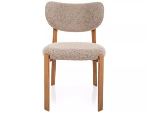 SCAUN DINING RIN D, BEJ 253/STEJAR, TAPITERIE DIN TEXTIL SI PICIOARE DIN METAL, STIL MODERN - Img 3