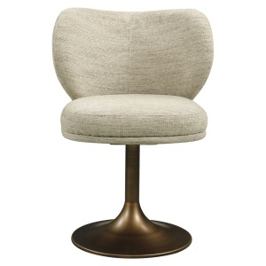 SCAUN DINING ROTATIV AMELY, DIN METAL SI TEXTIL, DE CULOARE CUPRU/CREM, RICHMOND INTERIORS - Img 3