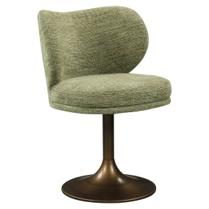 SCAUN DINING ROTATIV AMELY, DIN METAL SI TEXTIL, DE CULOARE CUPRU/FISTIC, RICHMOND INTERIORS