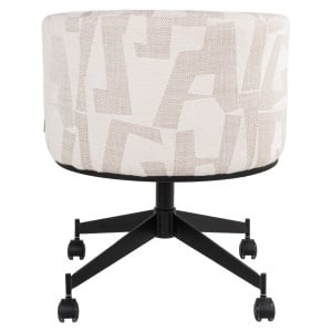 SCAUN DINING ROTATIV CU ROTI, ROCHENNE, REALIZAT DIN METAL, LEMN DE FAG SI TEXTIL, CULOARE BEJ, DESIGN DEOSEBIT, RICHMOND INTERIORS - Img 8