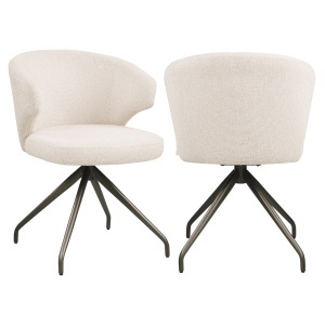 SCAUN DINING ROTATIV, MILLY, REALIZAT DIN METAL, FURNIR SI TEXTIL, CULOARE CREM, DESIGN DEOSEBIT, RICHMOND INTERIORS