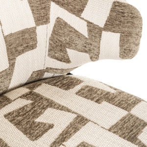 SCAUN DINING ROTATIV MILLY, REALIZAT DIN METAL, LEMN DE FAG SI TEXTIL, CULOARE BEJ, DESIGN DEOSEBIT, RICHMOND INTERIORS - Img 7