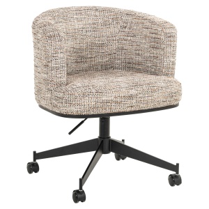 SCAUN DINING ROTATIV ROCHENNE, REALIZAT DIN METAL, LEMN DE FAG SI TEXTIL, CULOARE CREM/MARO, DESIGN DEOSEBIT, RICHMOND INTERIORS - Img 10