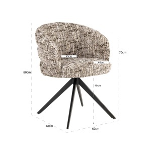 SCAUN DINING ROTATIV SERENITY REALIZAT DIN METAL, LEMN DE FAG SI TEXTIL IGNIFUG, CULOARE MARO, DESIGN DEOSEBIT, RICHMOND INTERIORS - Img 6