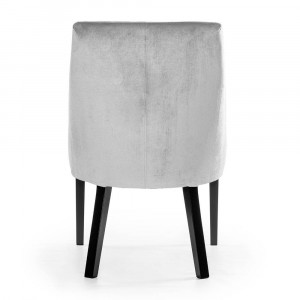 SCAUN DINING SORRO, GRI/NEGRU, TAPITERIE DIN CATIFEA SI PICIOARE DIN LEMN, STIL MODERN, - Img 3