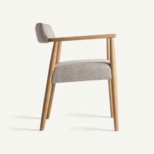 SCAUN DINING STAPLE, DIN LEMN DE FRASIN SI TEXTIL BEJ, DESIGN CONTEMPORAN, VICAL HOME - Img 3