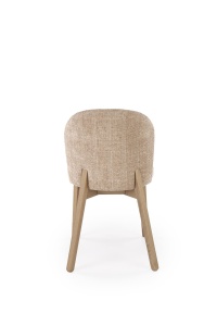 SCAUN DINING STIL BASSO, BEJ 14/NUC DESCHIS, CU TAPITERIE DIN STOFA SI PICIOARE DIN LEMN MASIV, STIL CLASIC - Img 4