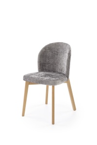 SCAUN DINING STIL BASSO, GRI 96/STEJAR NATURAL, CU TAPITERIE DIN STOFA SI PICIOARE DIN LEMN MASIV, STIL CLASIC - Img 3