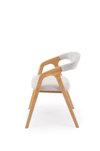 SCAUN DINING STIL BUENO, GRI DESCHIS/STEJAR, 52x62x72 cm, CONFECTIONAT DIN LEMN SI TAPITERIE DIN STOFA, STIL MODERN - Img 2