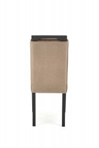 SCAUN DINING STIL CLARION 2, BEJ MONOLITH 09/NEGRU, CU TAPITERIE DIN STOFA FINA SI PICIOARE DIN LEMN MASIV, STIL CLASIC - Img 3