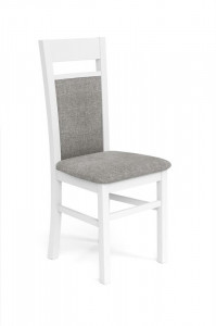 SCAUN DINING STIL GERARD 2, GRI INARI 91/ALB, TAPITERIE DIN STOFA SI PICIOARE DIN LEMN MASIV DE FAG, STIL CLASIC