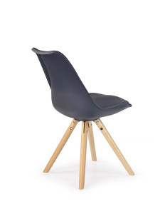 SCAUN DINING STIL K201, NEGRU/FAG, CU TAPITERIE DIN PIELE ECOLOGICA, ABS SI PICIOARE DIN LEMN MASIV, STIL MODERN - Img 2