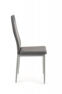 SCAUN DINING STIL K202, GRI/CROM, CU TAPITERIE DIN PIELE ECOLOGICA SI PICIOARE DIN METAL, STIL MODERN - Img 6